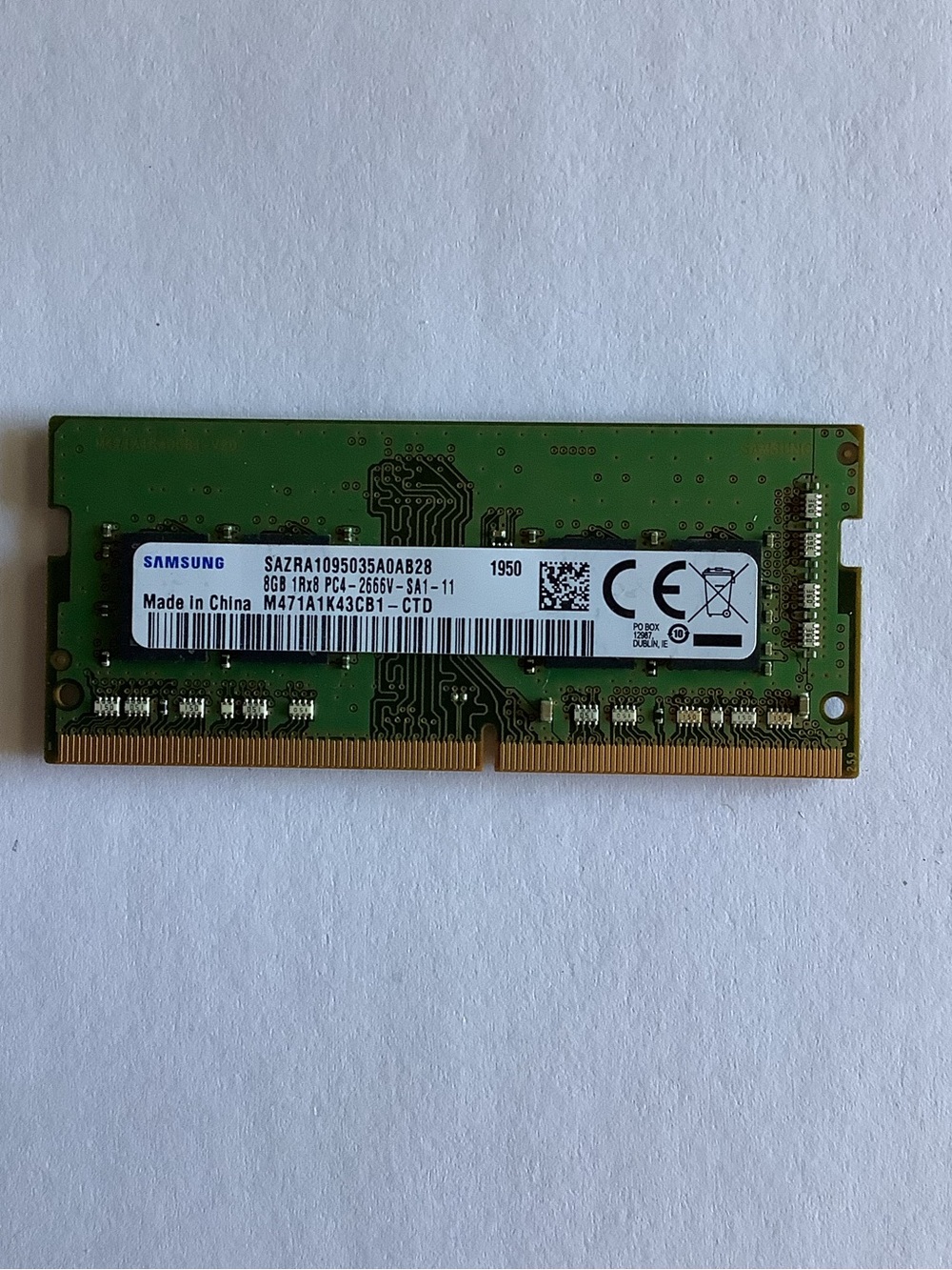 Samsung 8GB 1Rx8 PC4-2666V-SA1-11 laptop RAM